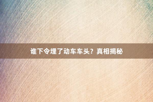 谁下令埋了动车车头？真相揭秘