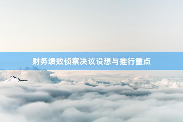 财务绩效侦察决议设想与推行重点